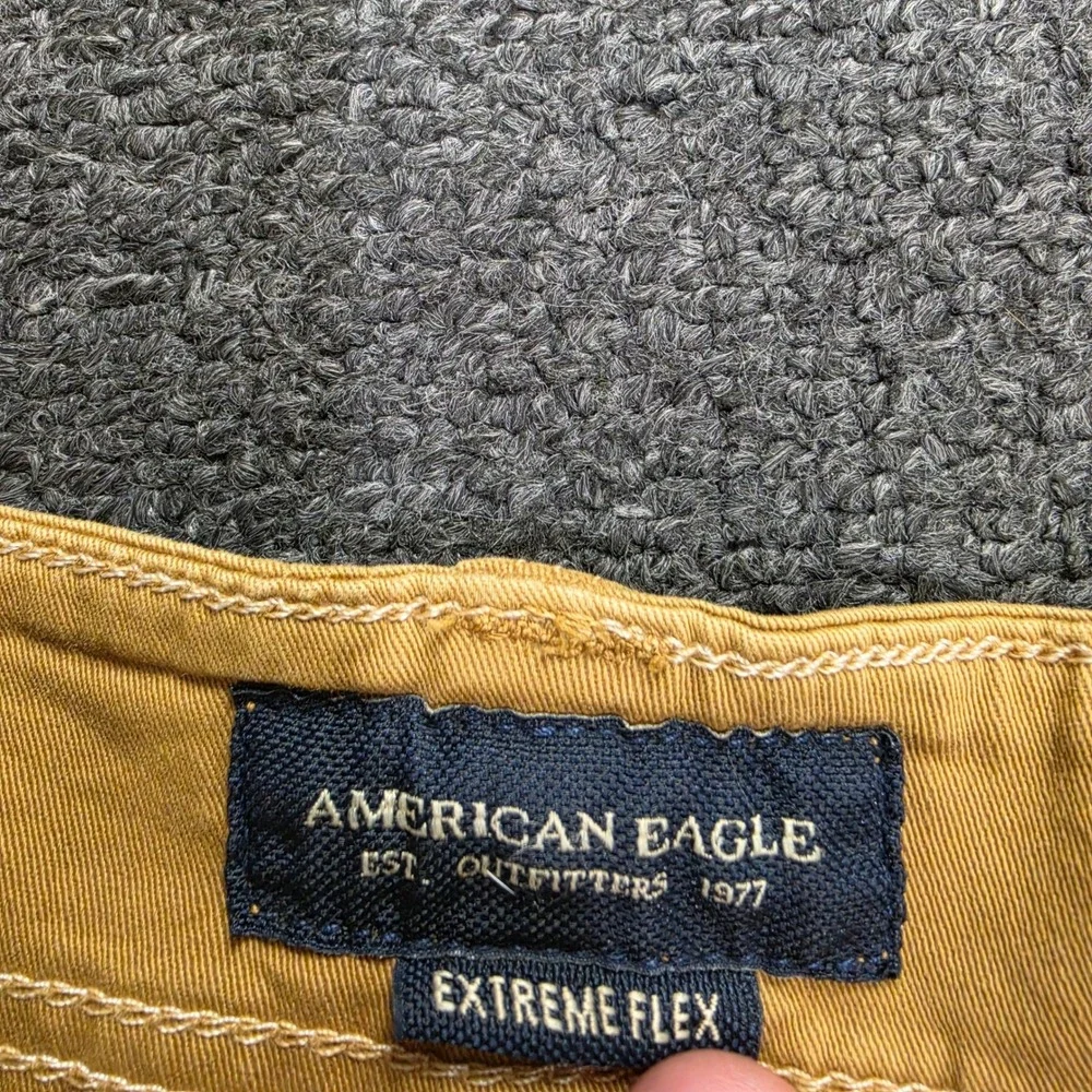 Y2k American Eagle Cargo Shorts Mens 30 Tan Extreme Flex Longer Length Utility